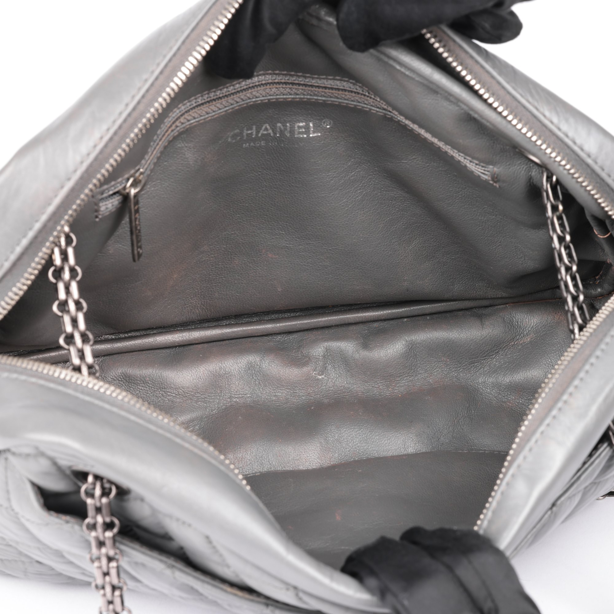Chanel Grey Aged Calfskin Leather Medium Reissue Camera Bag