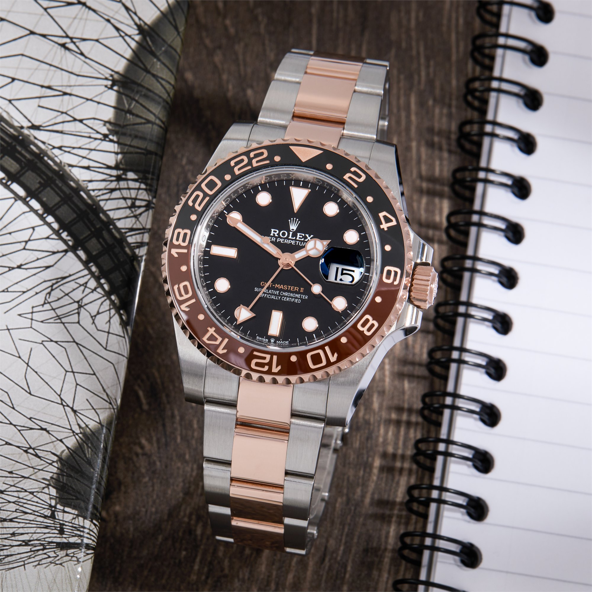Rolex GMT-Master II Rose Gold & Stainless Steel 126711CHNR