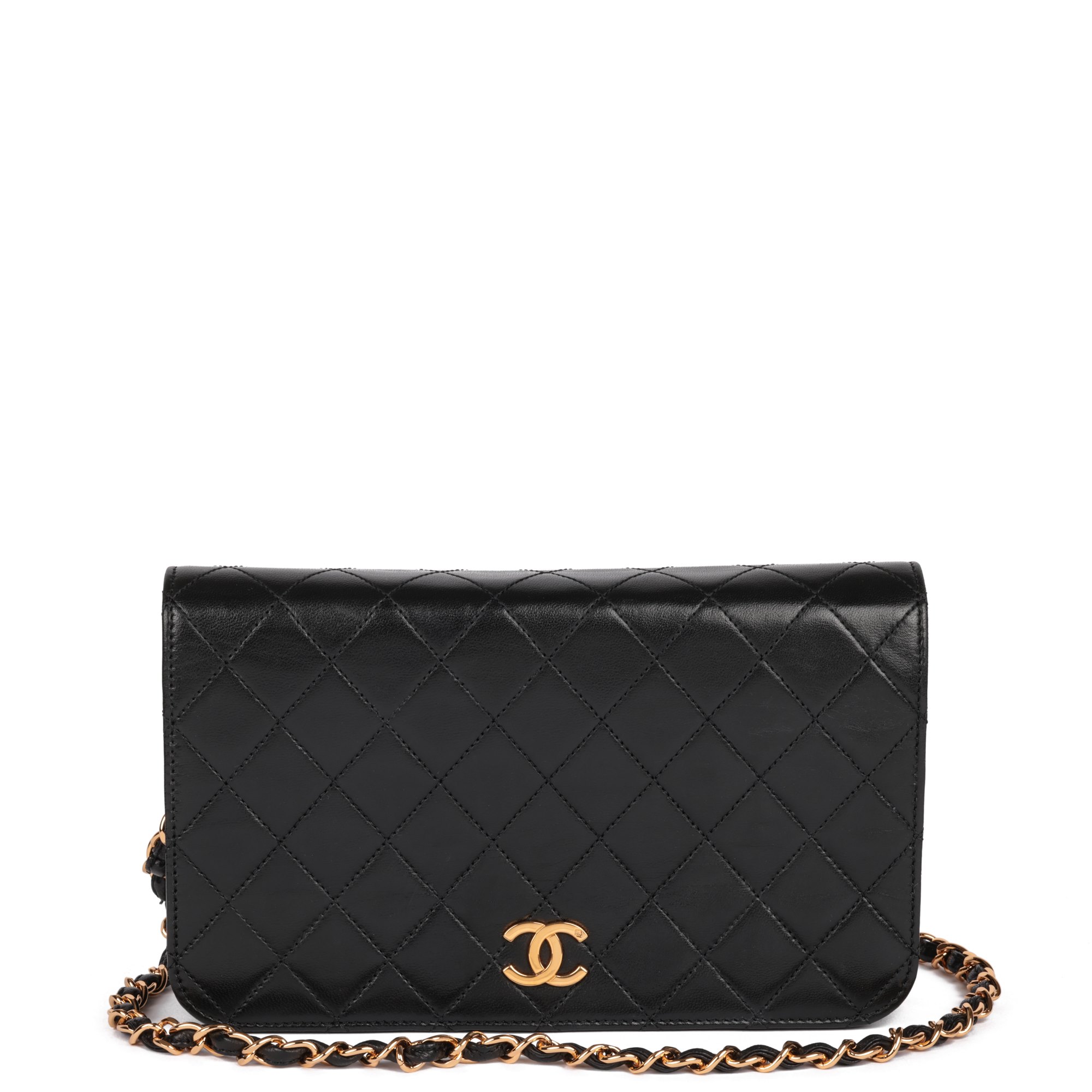 Chanel Black Quilted Lambskin Vintage Small Classic Single Full Flap Bag