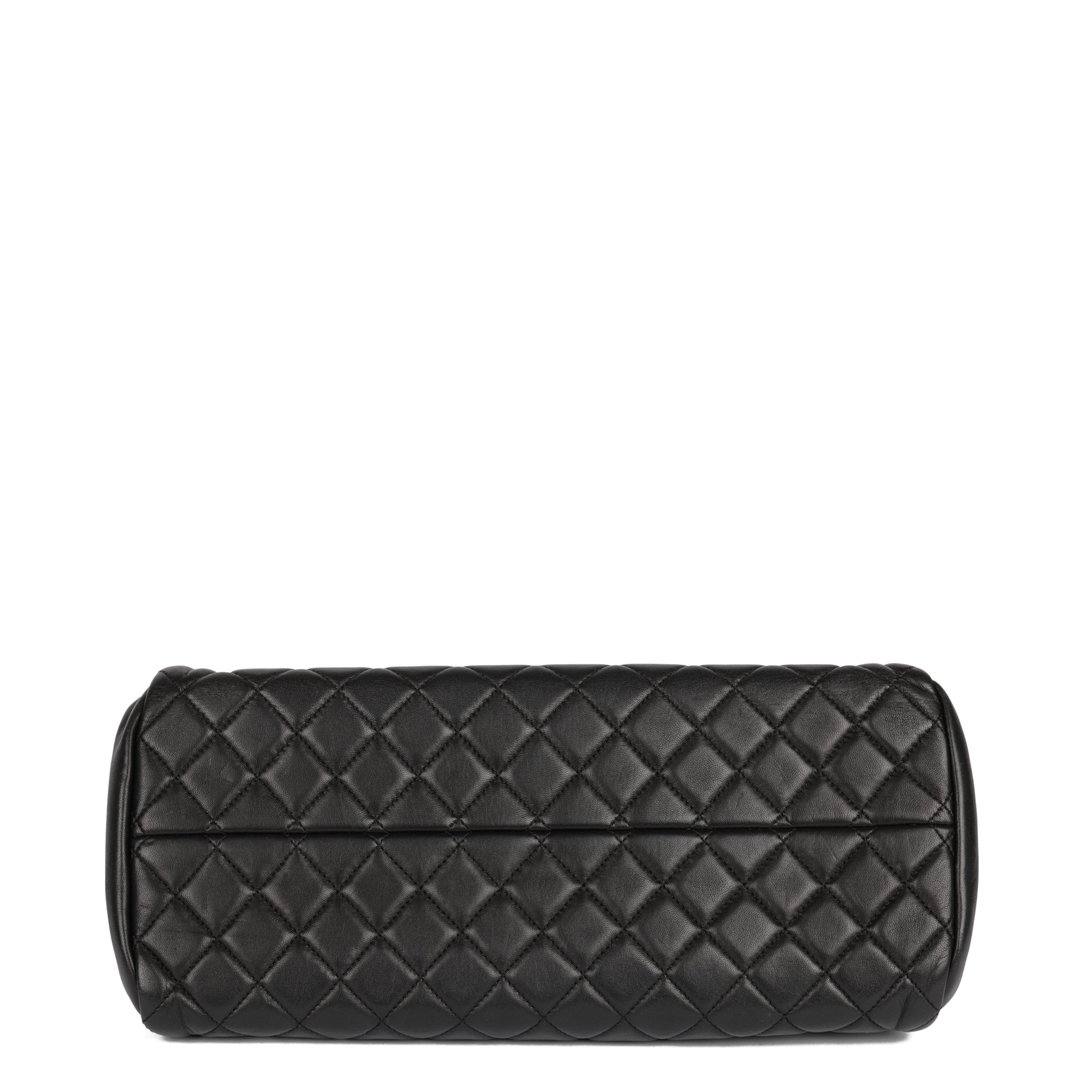 Chanel Black Quilted Lambskin Just Mademoiselle Bowling Bag