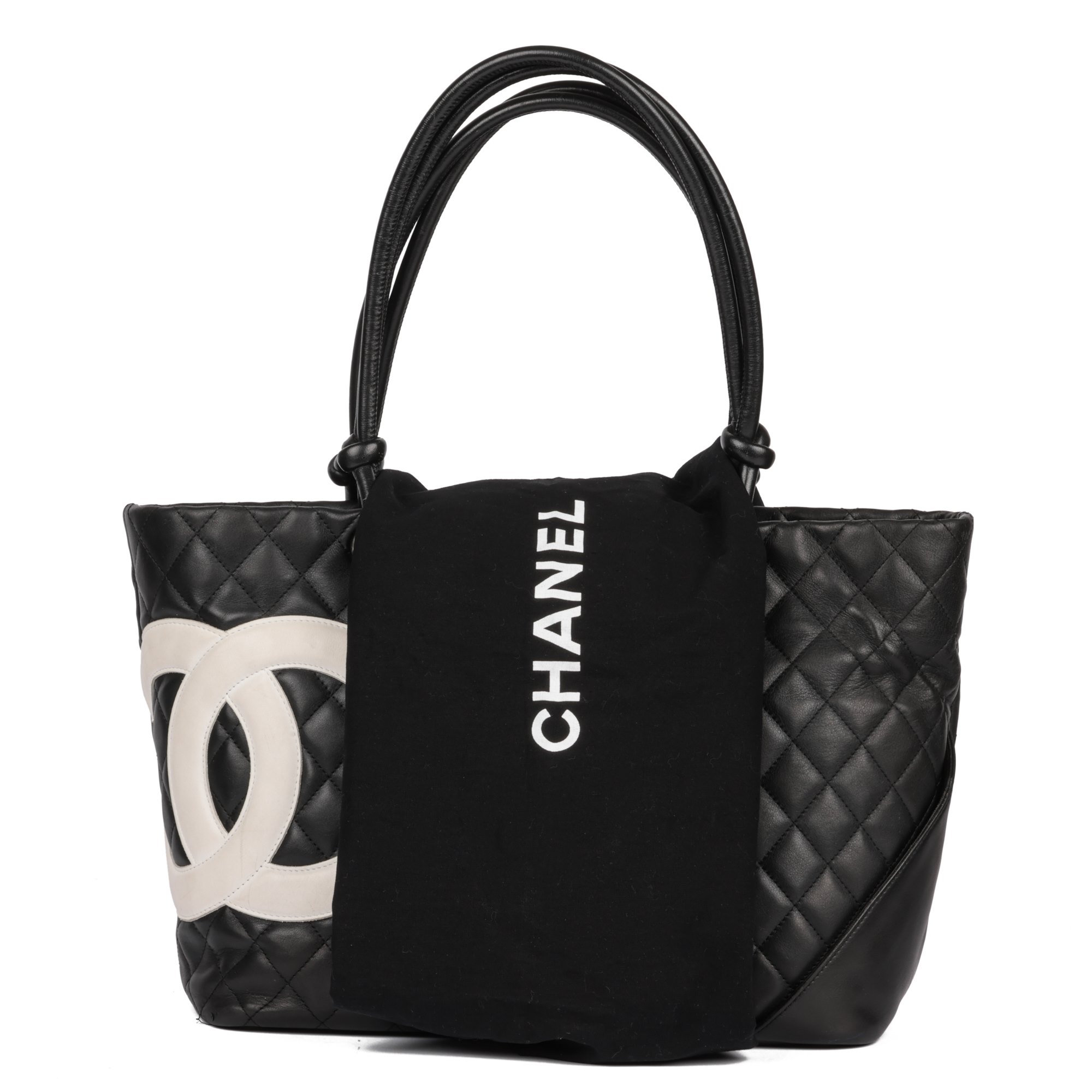 Chanel Black Quilted Lambskin Small Cambon Tote Bag