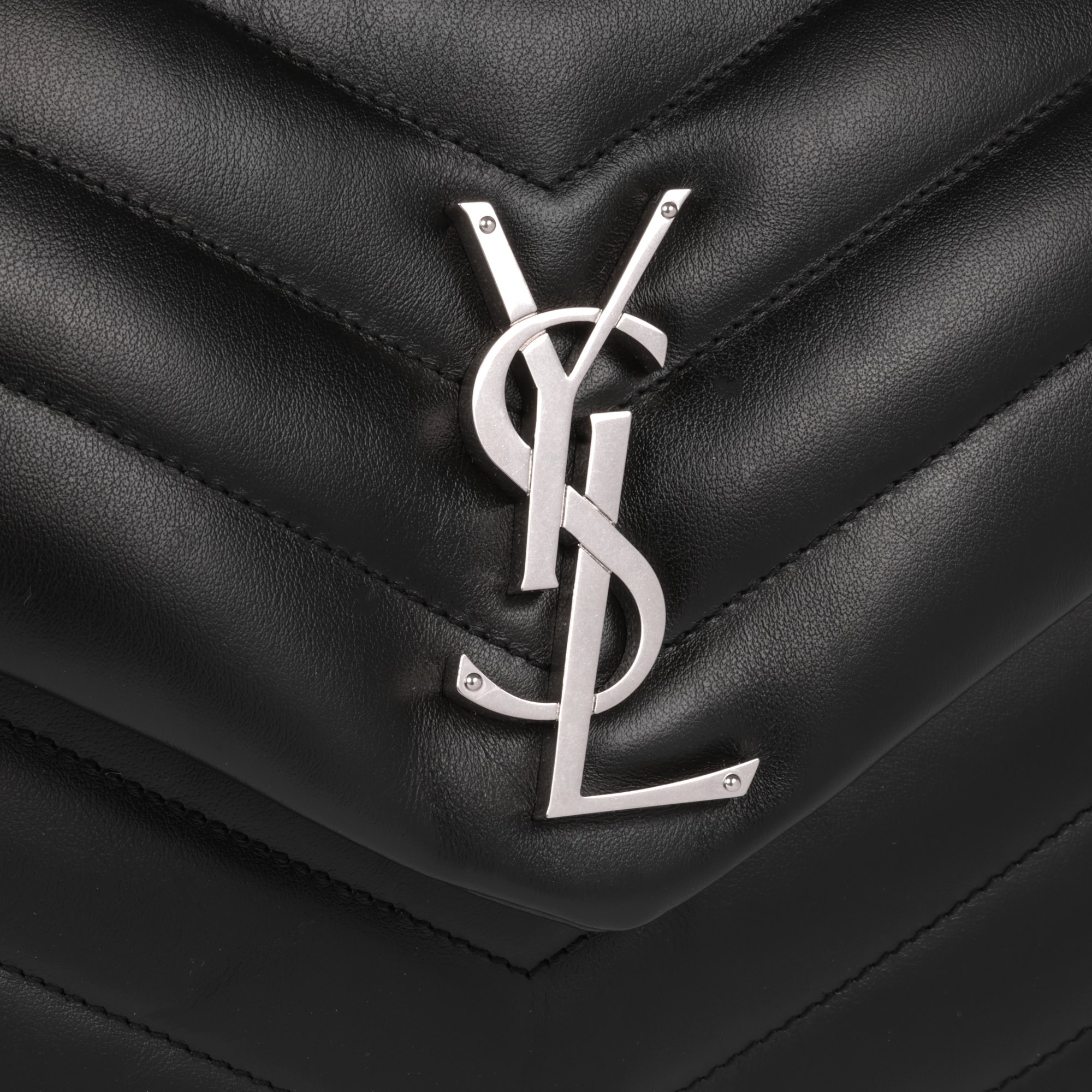 Saint Laurent Black Y Quilted Calfskin Leather Medium Loulou