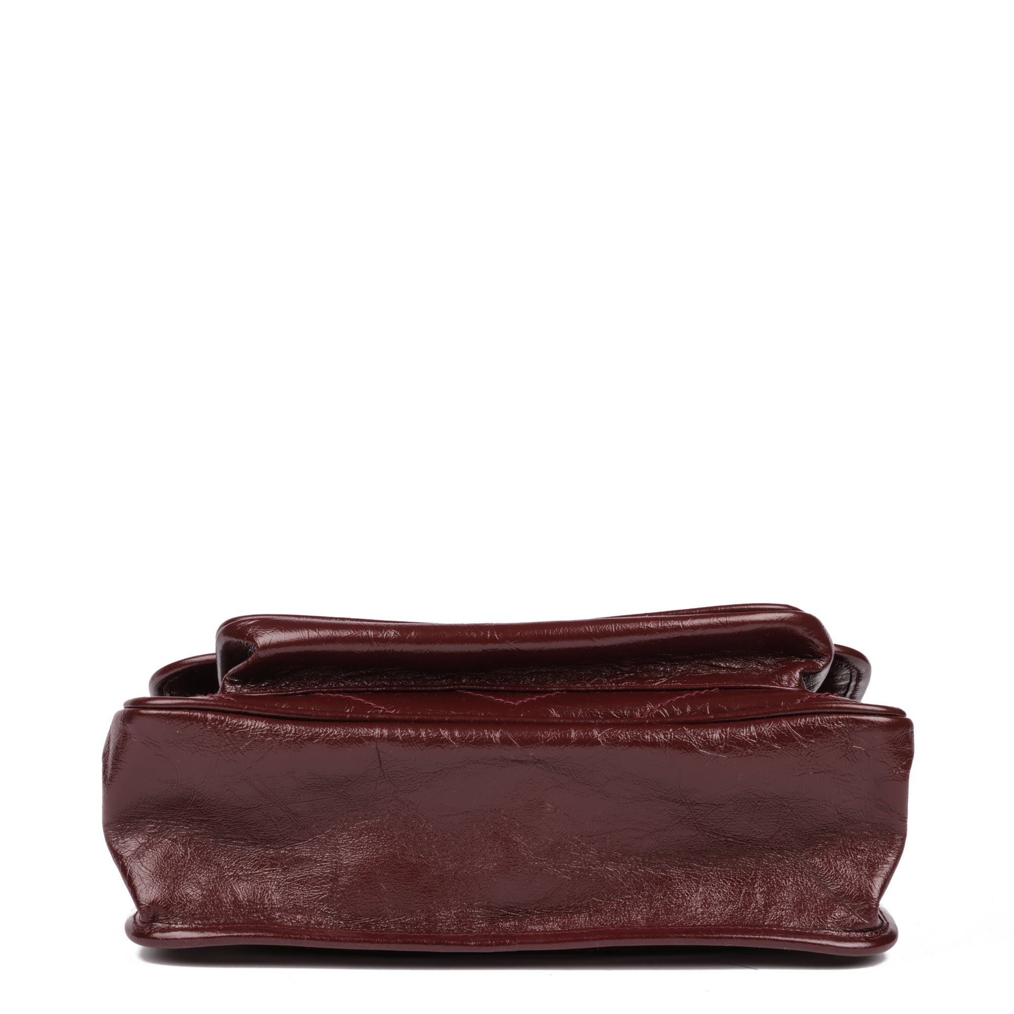 Saint Laurent Rouge Legion Crinkled Vintage Calfskin Leather Medium Niki