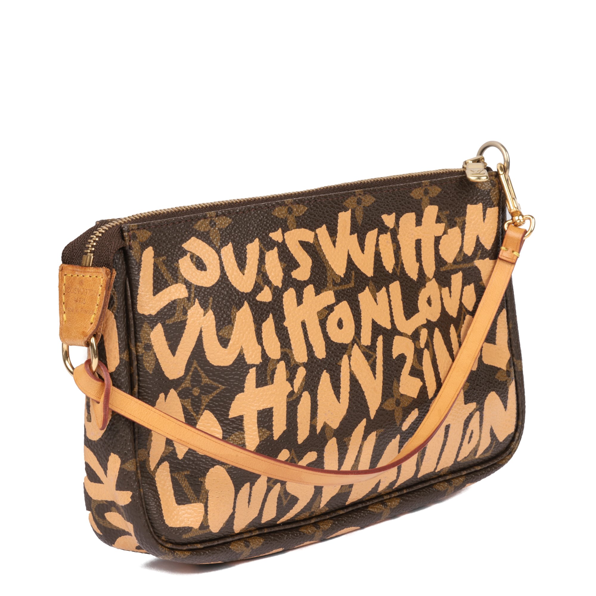 Louis Vuitton x Stephen Sprouse Brown Monogram Coated Canvas & Vachetta Leather Orange Graffiti Vintage Pochette Accessoires