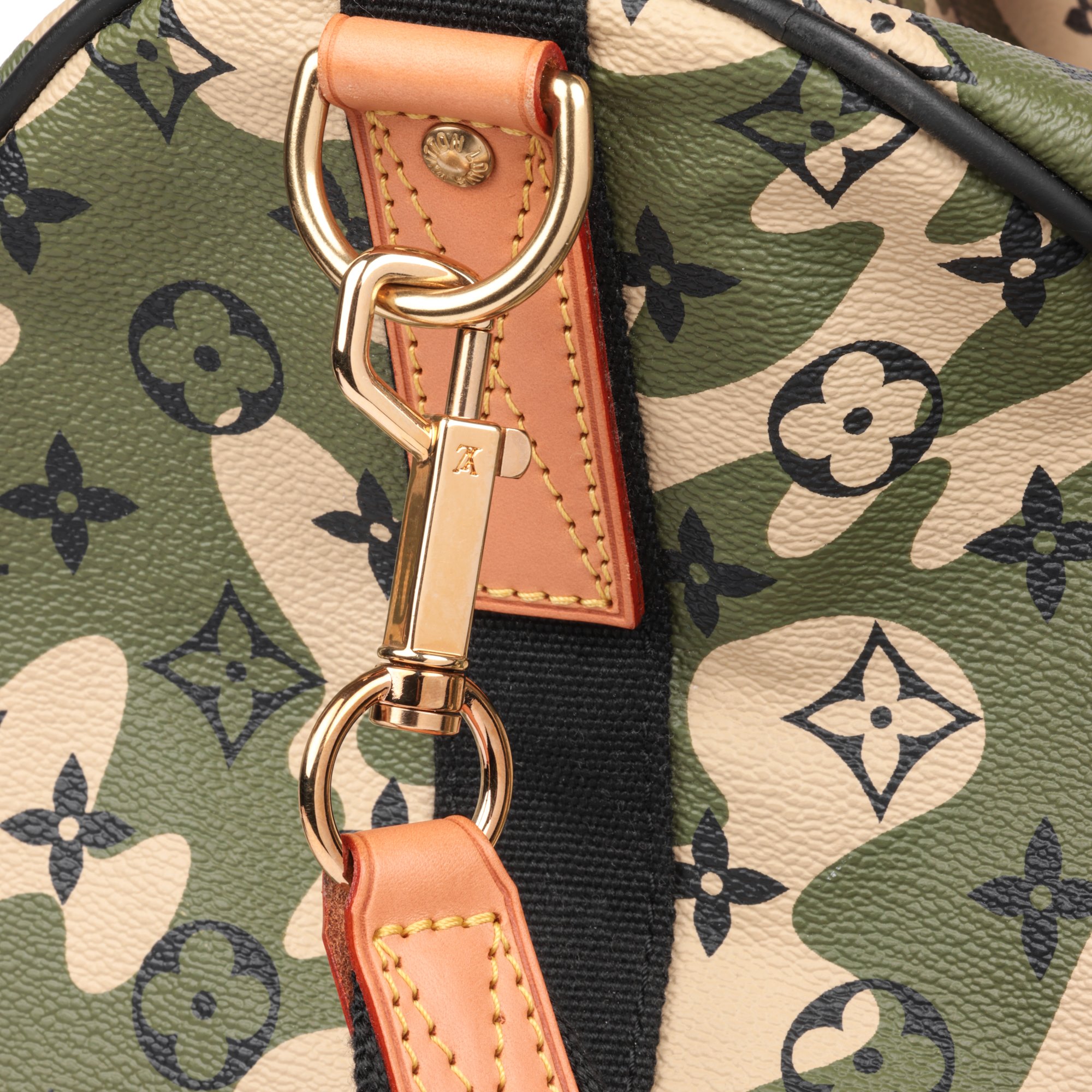 Louis Vuitton x Takashi Murakami Green Monogramouflage Monogram Coated Canvas & Vachetta Leather Keepall 55 Bandoulière