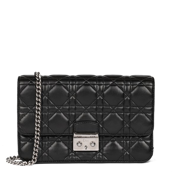 Christian Dior Black Quilted Lambskin Miss Dior Flap Bag