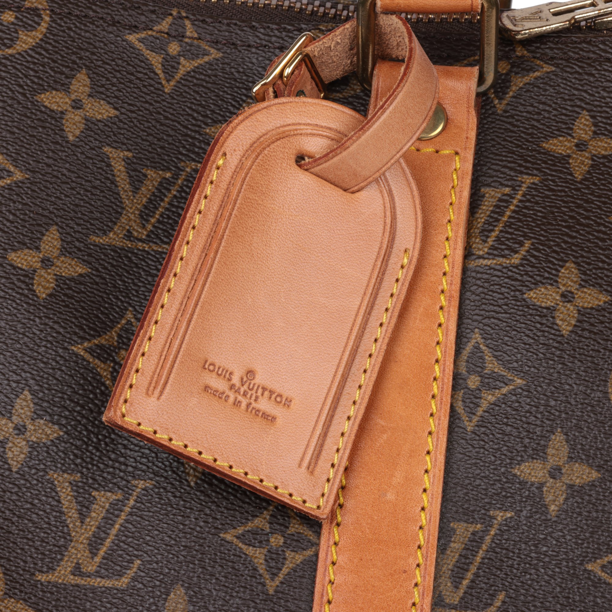 Louis Vuitton Brown Monogram Coated Canvas & Vachetta Leather Vintage Keepall 45