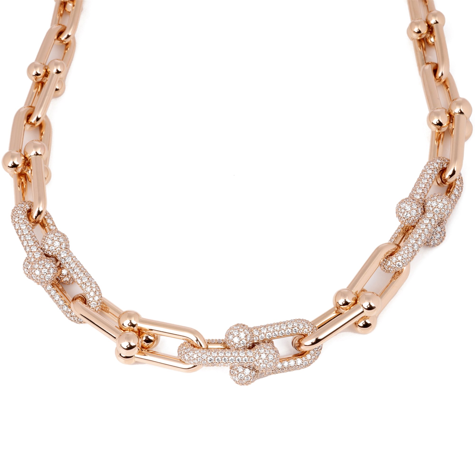 Tiffany & Co. City Hardwear Graduated Link Diamond Pave Necklace