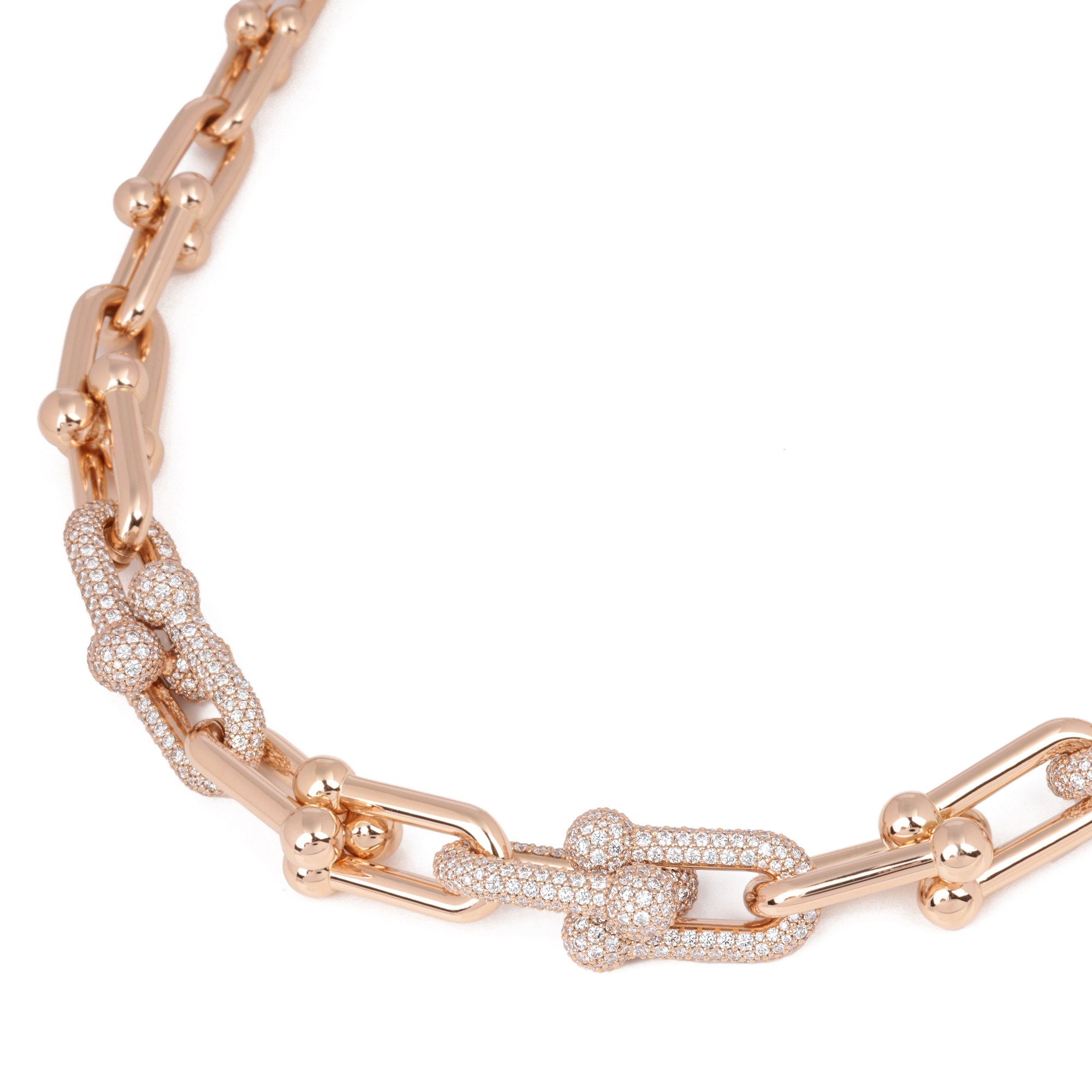 Tiffany & Co. City Hardwear Graduated Link Diamond Pave Necklace