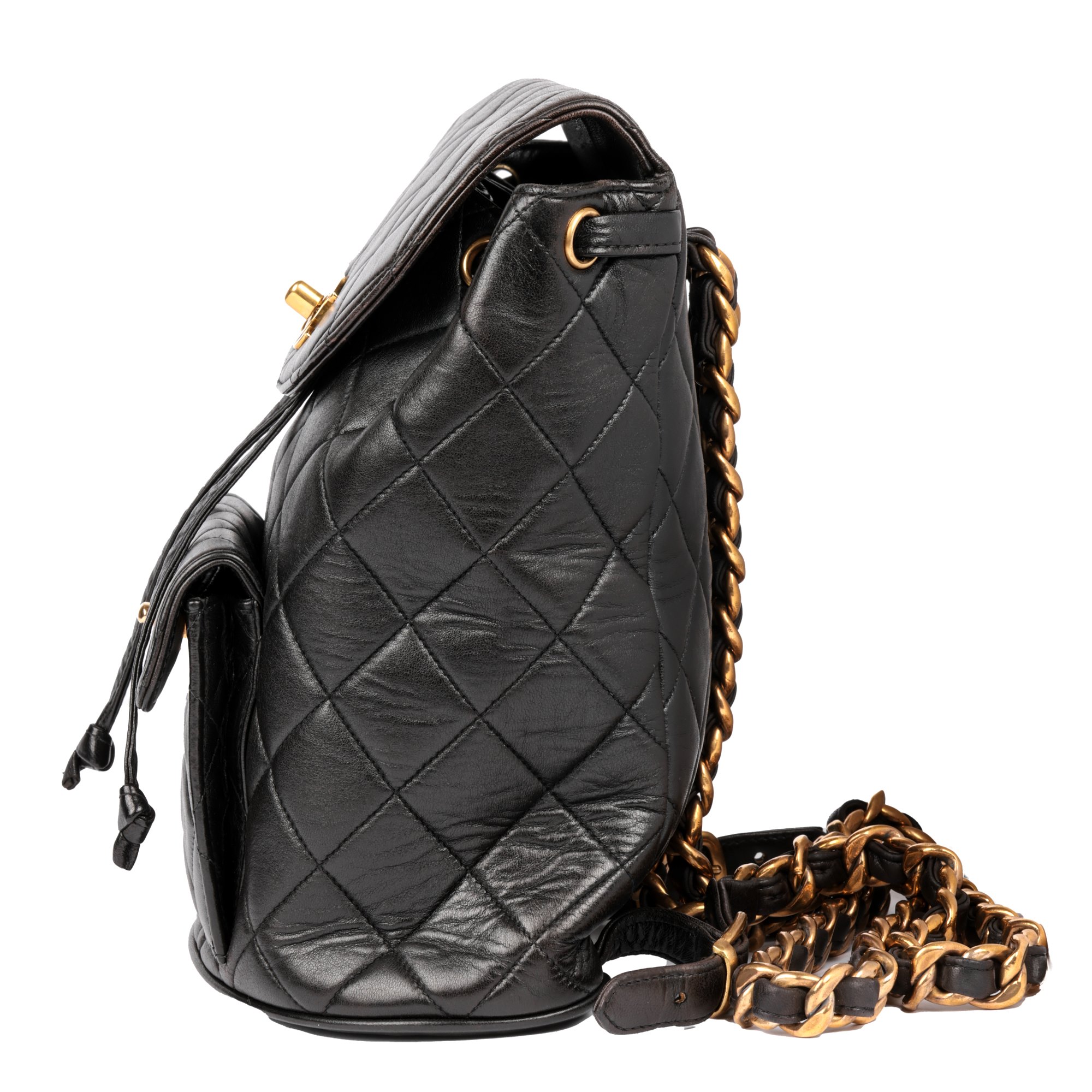 Chanel Black Quilted Lambskin Vintage Classic Duma Backpack