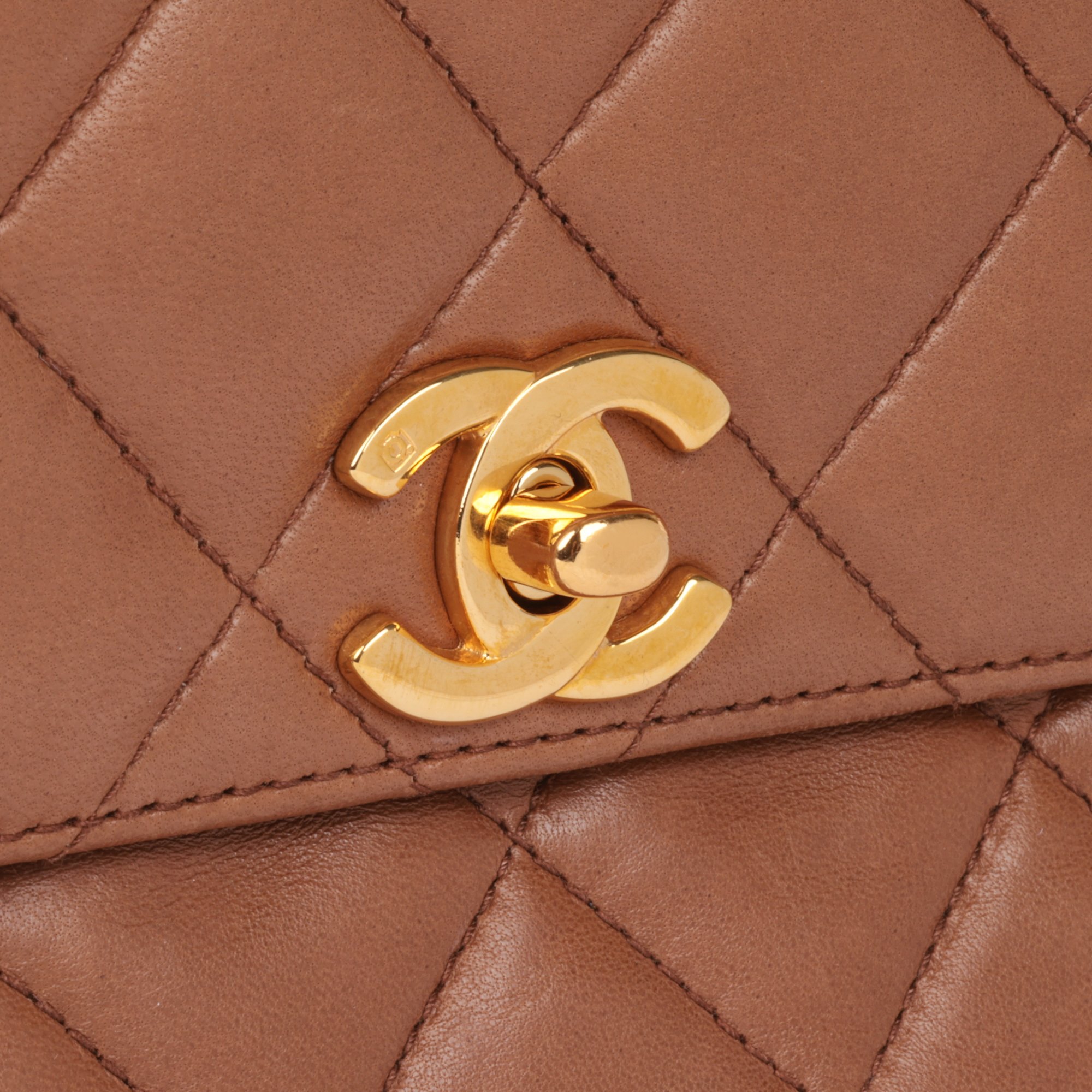 Chanel Caramel Quilted Lambskin Vintage Small Classic Single Flap Bag
