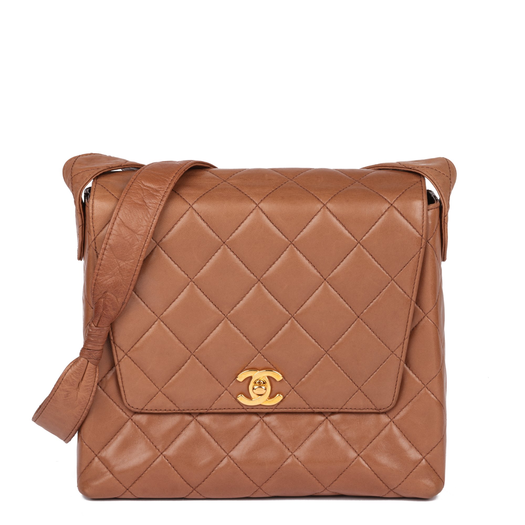 Chanel Caramel Quilted Lambskin Vintage Small Classic Single Flap Bag