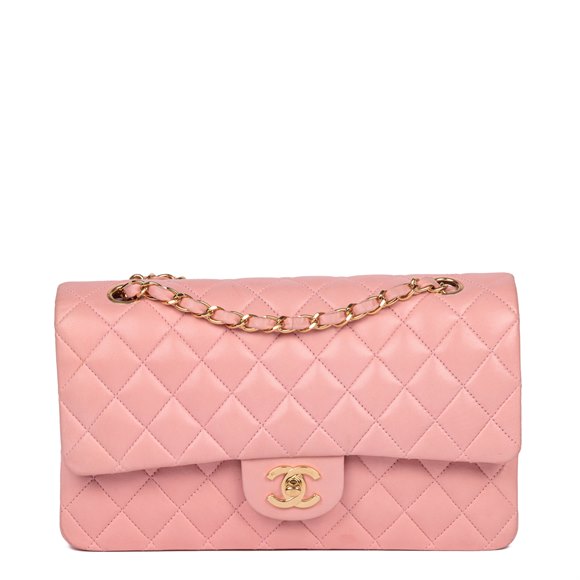 Chanel Pink Quilted Lambskin Medium Classic Double Flap Bag