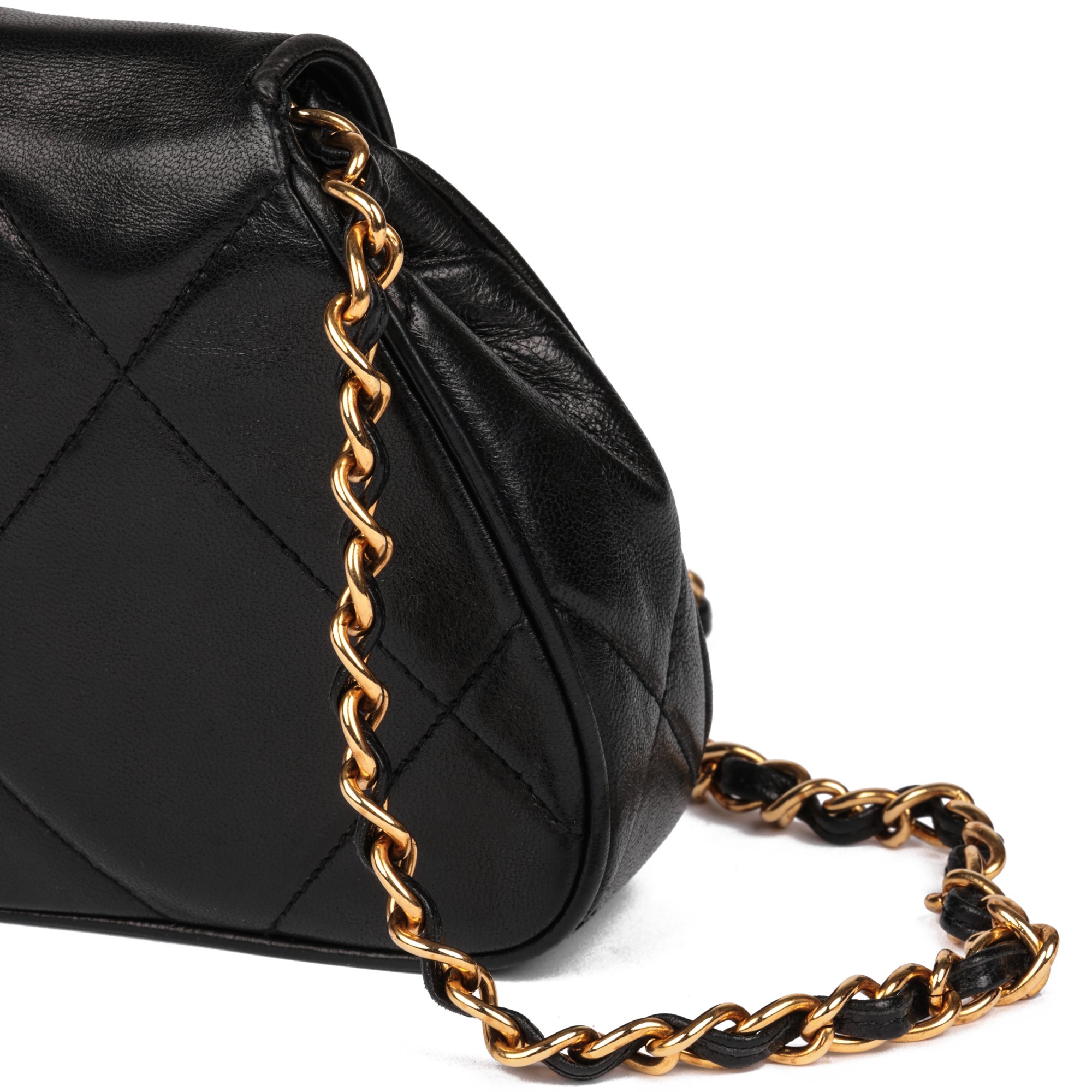 Chanel Black Quilted Lambskin Vintage Timeless Mini Pochette