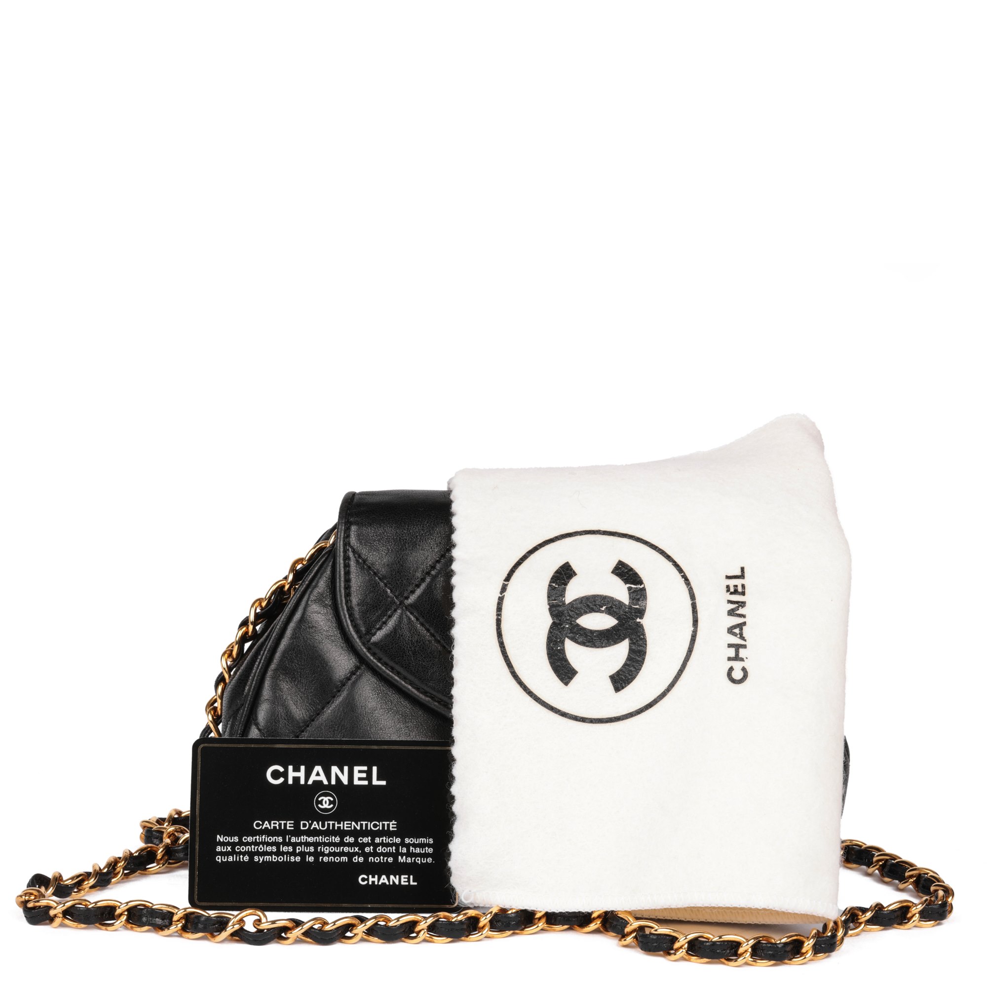 Chanel Black Quilted Lambskin Vintage Timeless Mini Pochette
