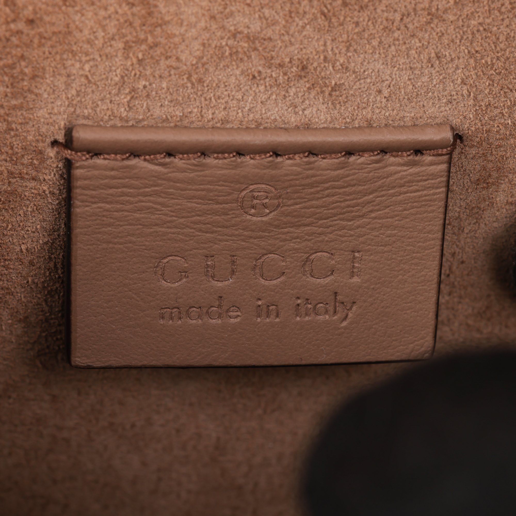 Gucci Beige GG Supreme Canvas & Taupe Suede Mini Dionysus