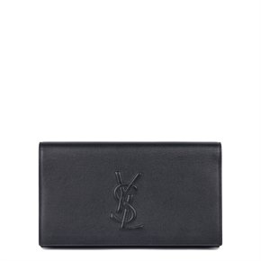 Saint Laurent Navy Calfskin Leather Large Belle De Jour Clutch