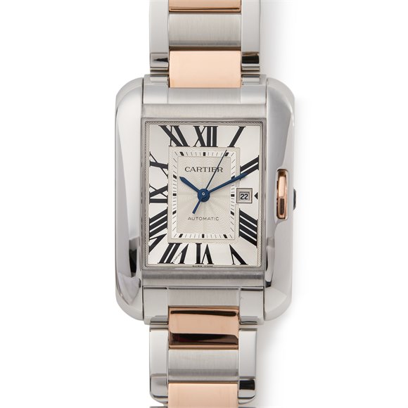 Cartier Tank Anglaise Rose Gold & Stainless Steel - W5310037