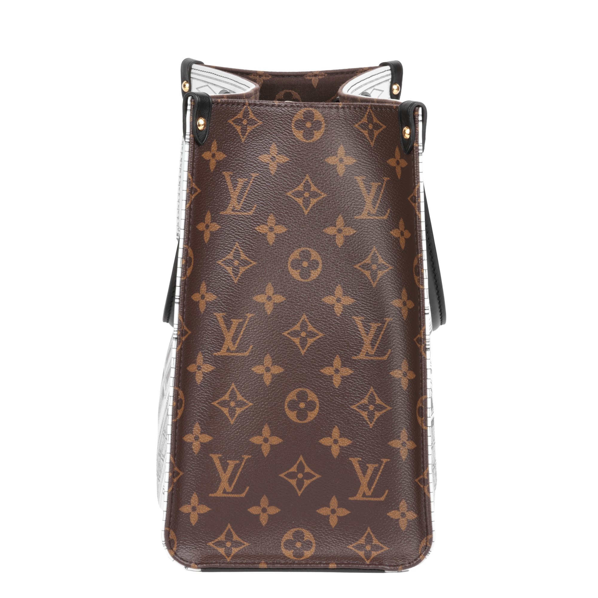 Louis Vuitton x Fornasetti Brown Monogram Coated Canvas & Black Calfskin Leather Onthego GM