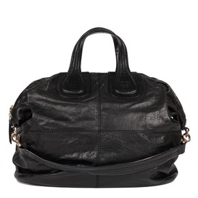 Givenchy Black Aged Calfskin Leather Nightingale Bag