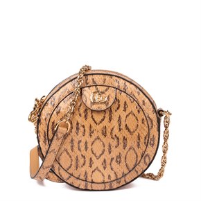 Gucci Caramel Python Leather Mini Round Ophidia Shoulder Bag