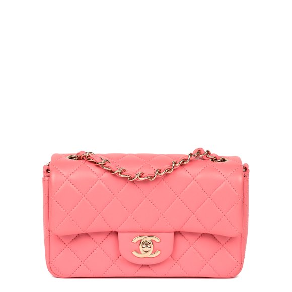 Chanel Pink Quilted Lambskin Rectangular Mini Flap Bag