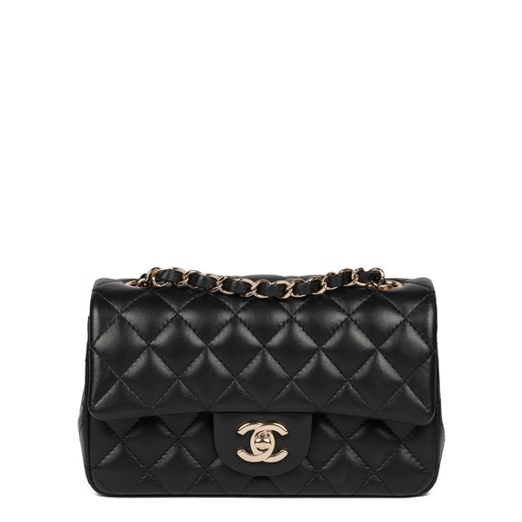 Chanel Black Quilted Lambskin Rectangular Mini Flap Bag