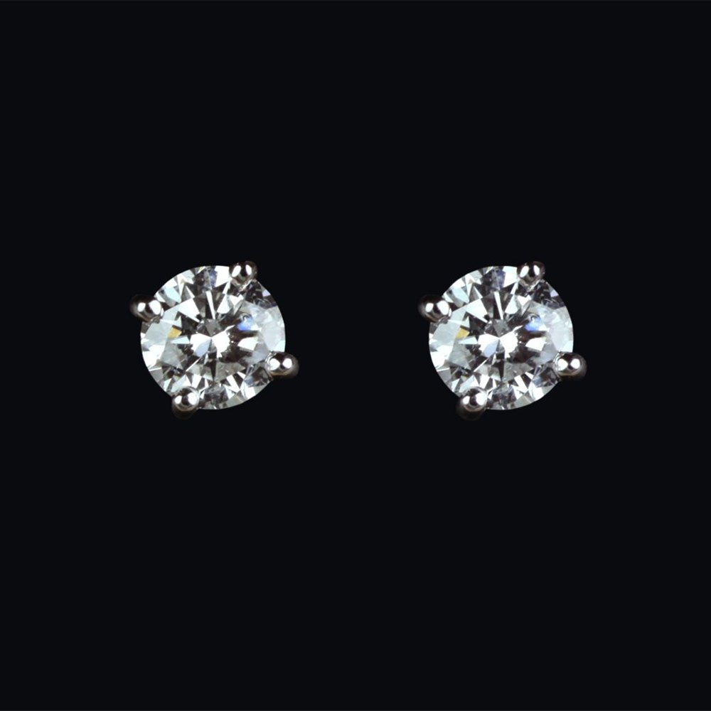 18k White Gold 18k White Gold Diamond Earrings