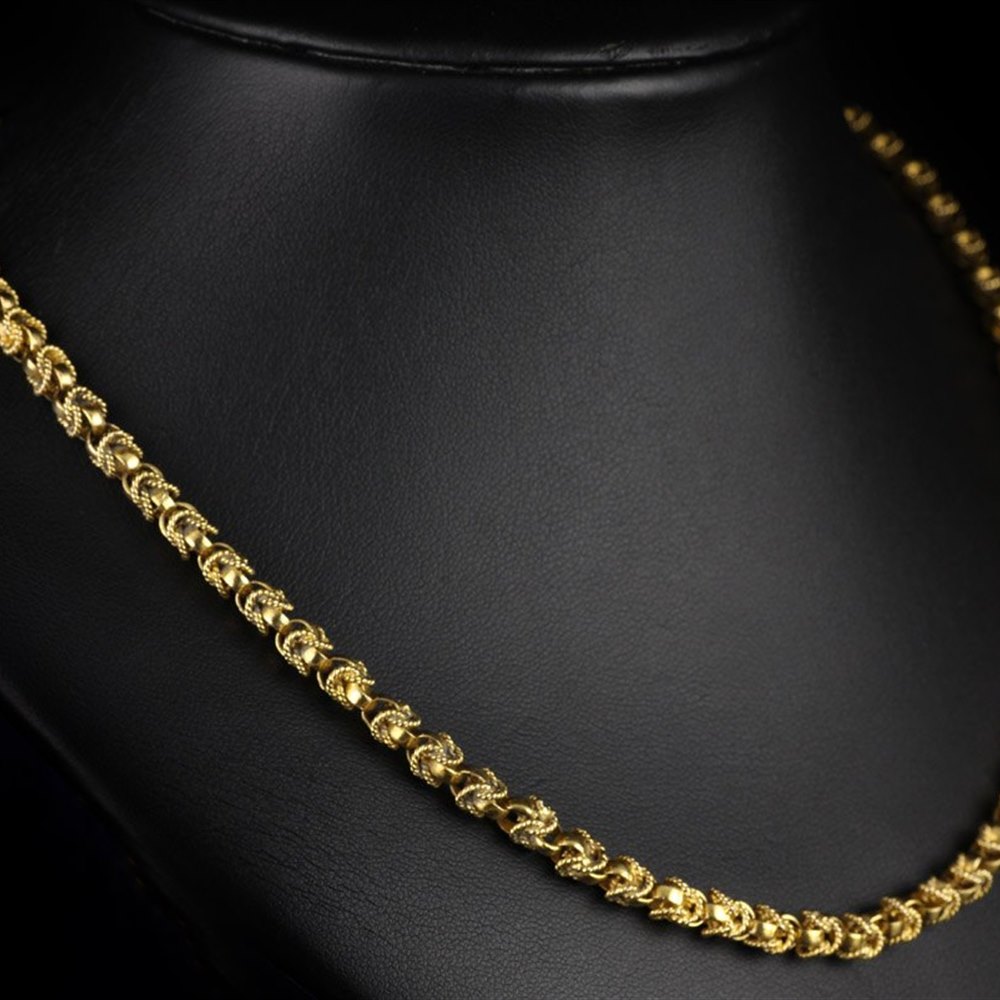 18k Yellow Gold 18k Yellow Gold Belcher-Link with Twisted Rope Design Necklace