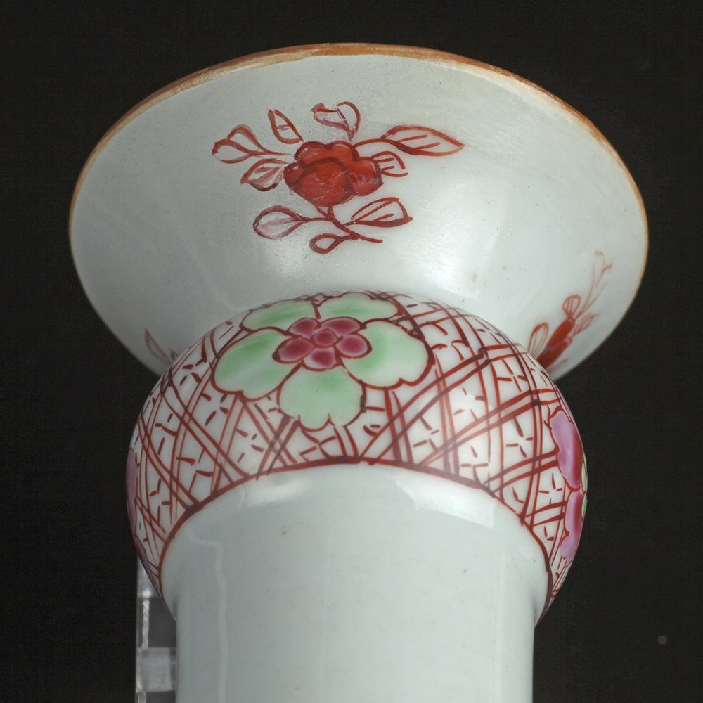 Rare Superb Antique Chinese Ch Ien Lung Garlic Neck Vase With