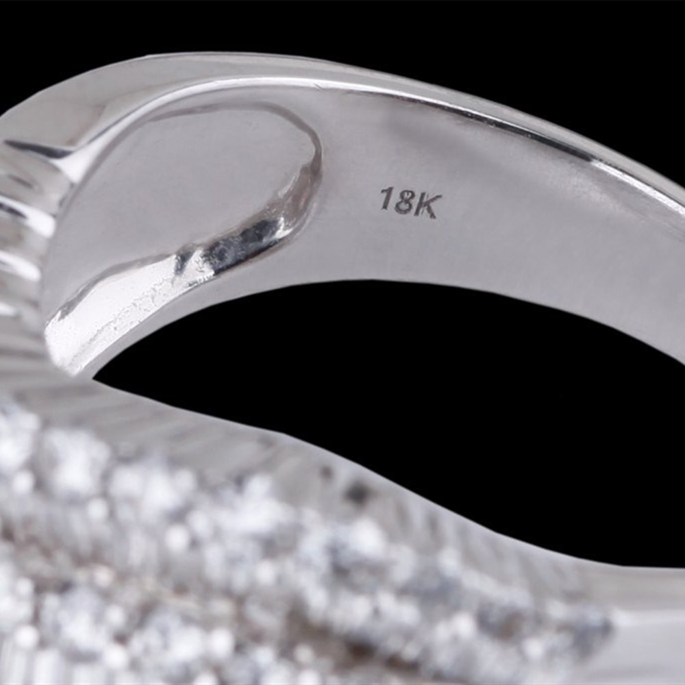 18k White Gold 18k White Gold Wave Diamond Half Eternity Ring