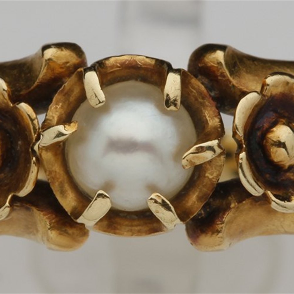 9k Yellow Gold 9k Yellow Gold Sea Pearl Floral Ring
