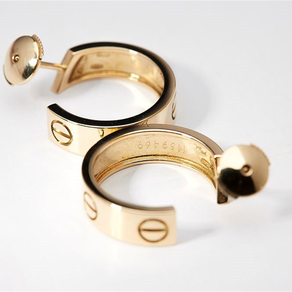 Cartier 18k Yellow Gold Love Earrings