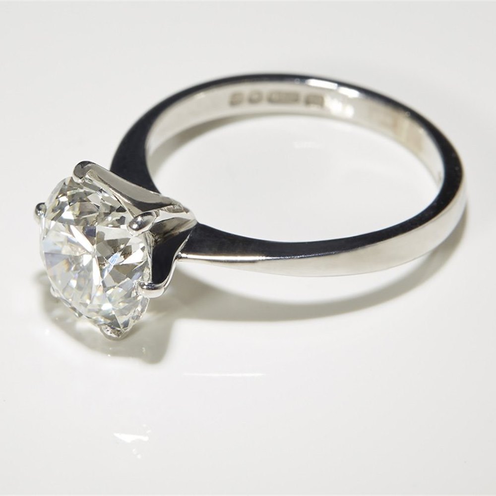 18K White Gold 18k White Gold 2.20cts SI1 I Brilliant Round Cut Solitaire Diamond Ring