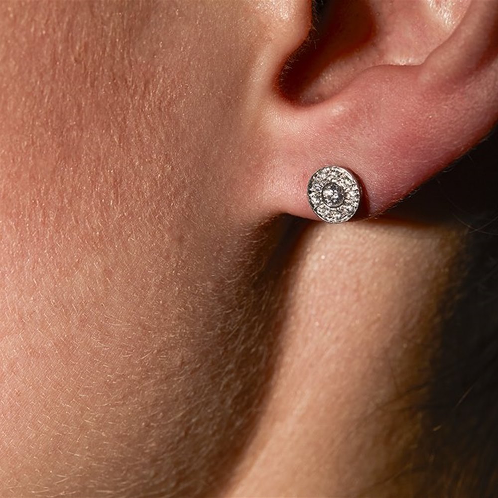 Mappin & Webb 18K White Gold 0.26cts Diamond Stud Earrings