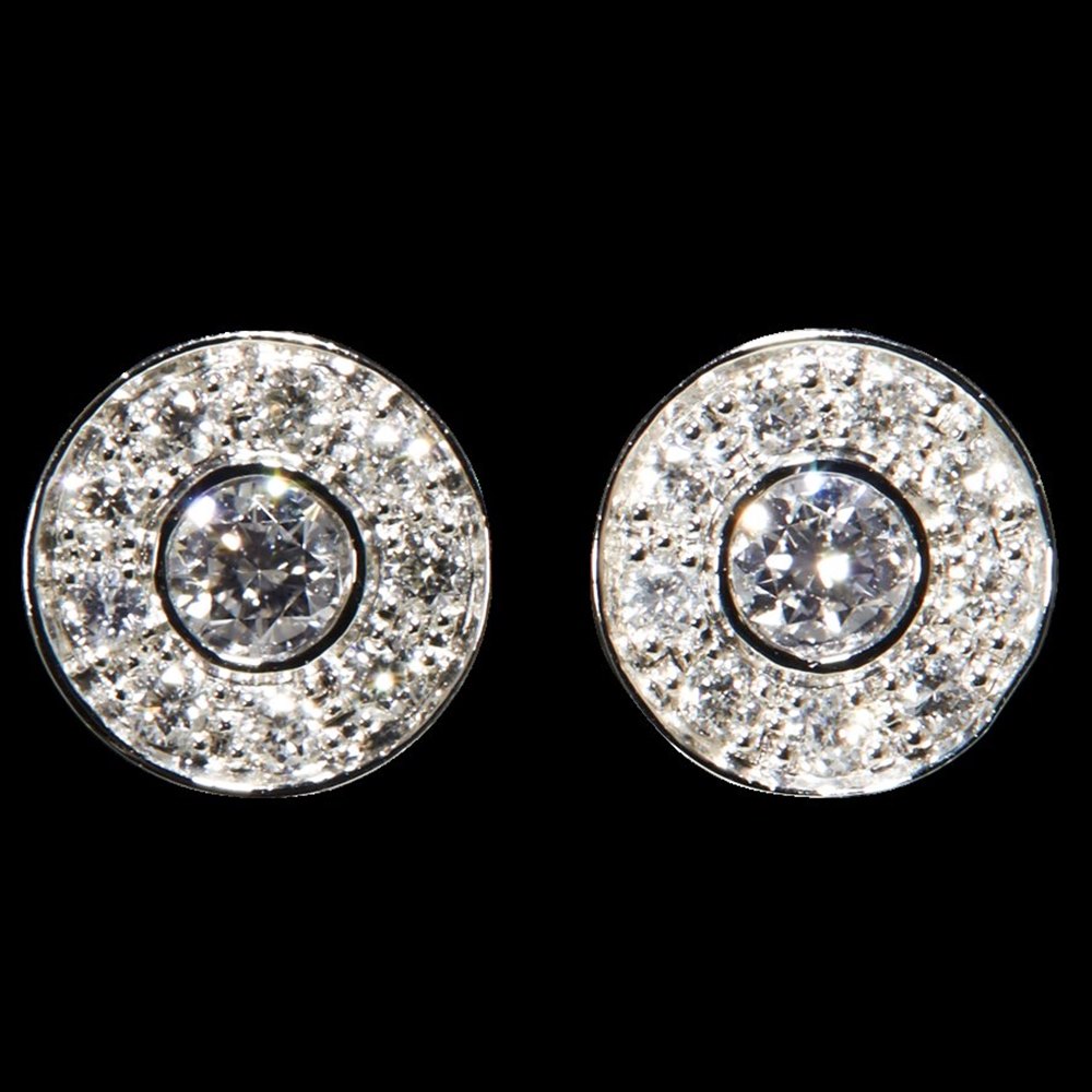 Mappin & Webb 18K White Gold 0.26cts Diamond Stud Earrings