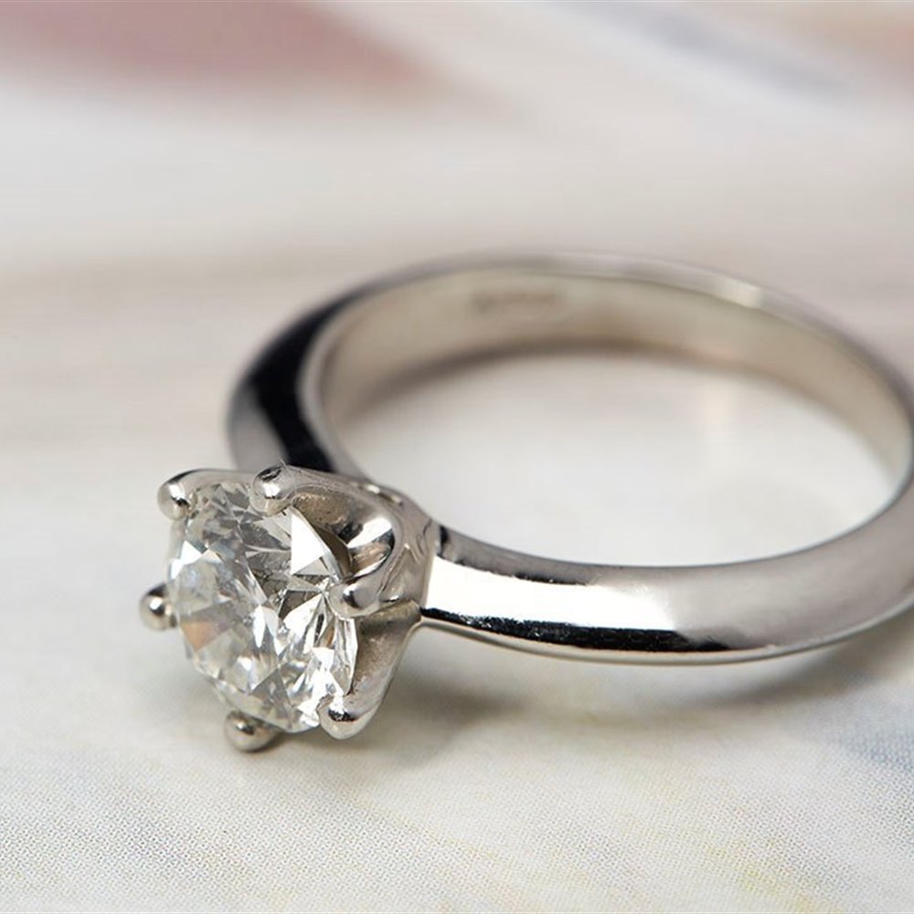 Platinum Platinum 1.40cts SI1 I Round Brilliant Cut Solitaire GIA Diamond Ring