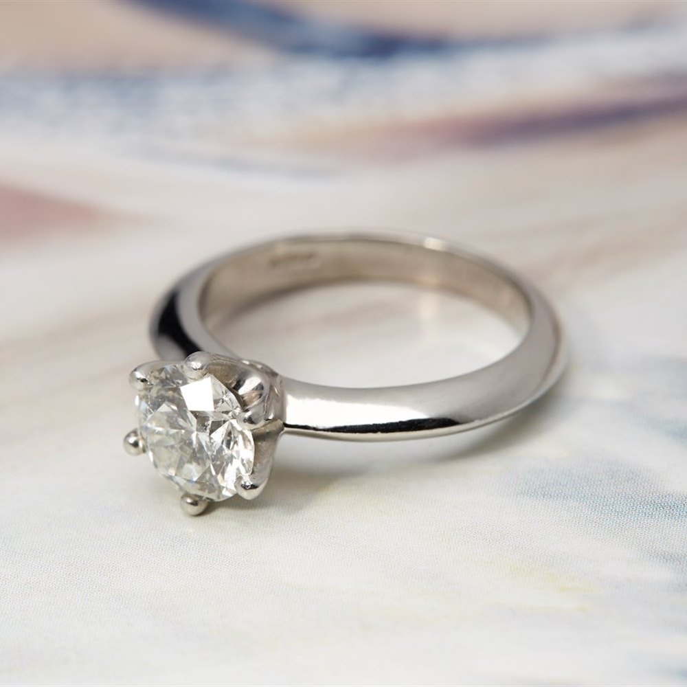 Platinum Platinum 1.40cts SI1 I Round Brilliant Cut Solitaire GIA Diamond Ring