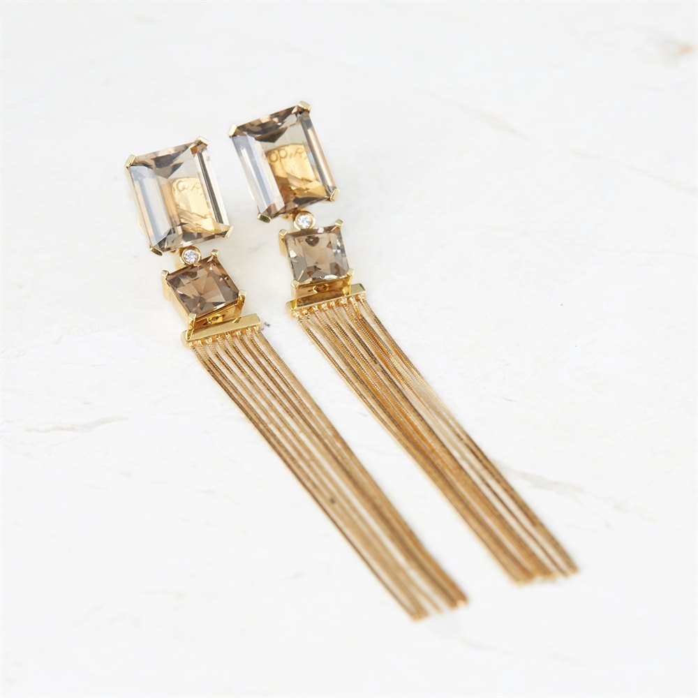 Carla Amorim 18k Yellow Gold Smoky Quartz Whisper Earrings