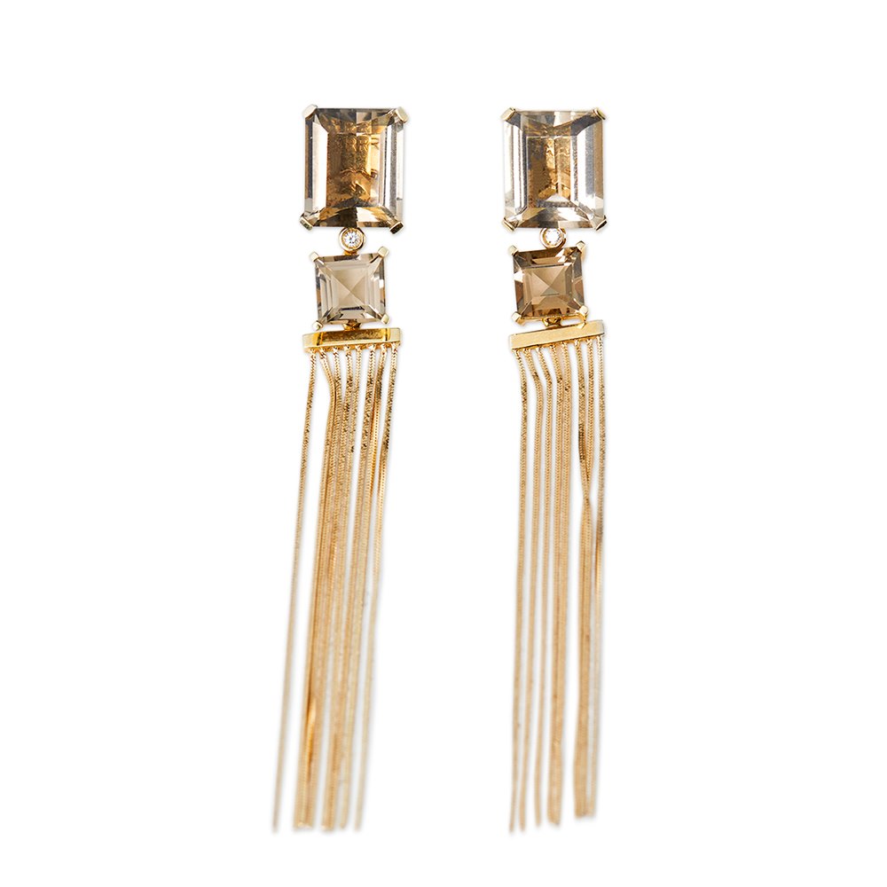 Carla Amorim 18k Yellow Gold Smoky Quartz Whisper Earrings
