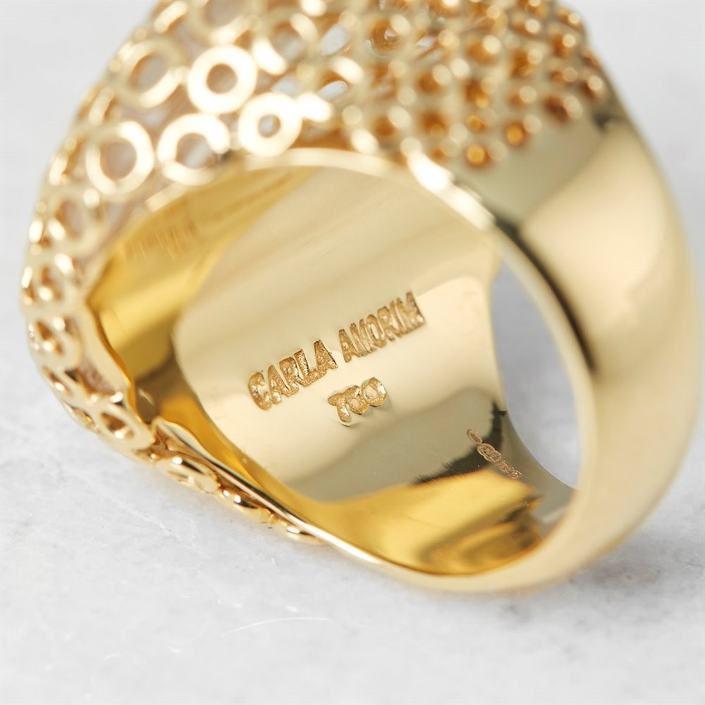 Carla Amorim 18k Yellow Gold Cabochon Clear Crystal Quartz Ring