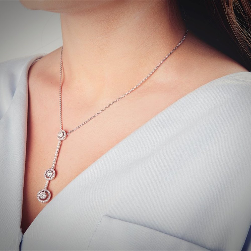 Picchiotti 18k White Gold 2.42ct Diamond Drop Necklace