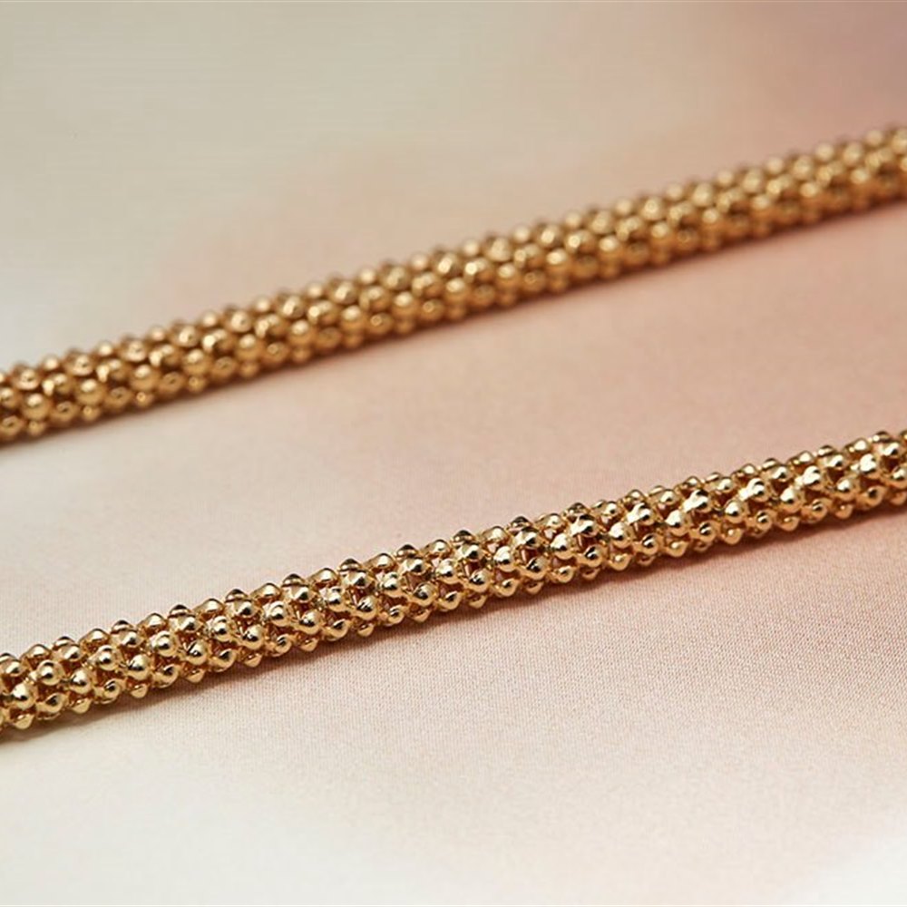 Mappin & Webb 18K Yellow Gold Stylish Textured Chain Necklace