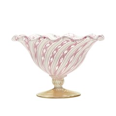 Vintage Italian Salviati Murano Art Glass Pedestal Bowl 20Th C.