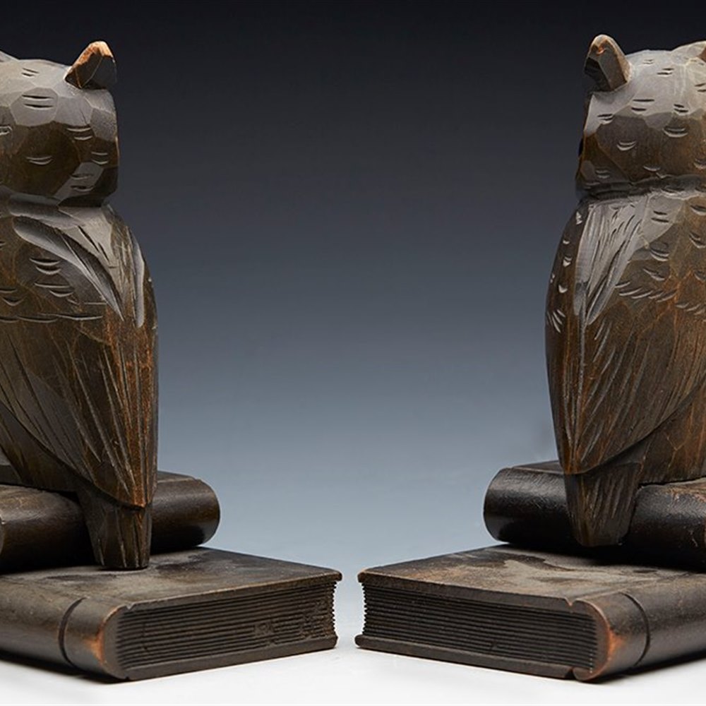 antique owl bookends